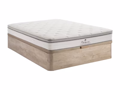 Ensemble 160 x 200 cm sommier coffre naturel clair + matelas ressorts ensachés 7 zones accueil TPE ép.28cm – ONEBIA de PALACIO