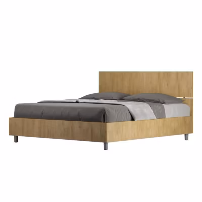 Lit sans sommier 160×200 tête de lit droite Demas chêne