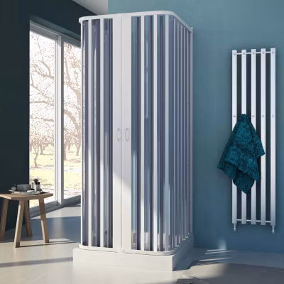 Cabine douche trois côté  70x100x70 CM H185  en Plastique pvc modèle Nova