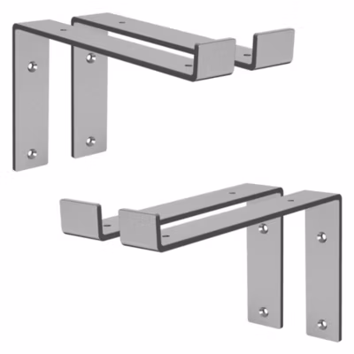 Lot de 4 équerre d&rsquo;Etagere murale équerre fixation en métal gris