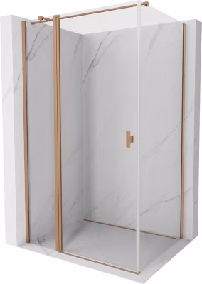 Mexen Mist T cabine de douche pivotante 80 x 120 cm, transparent, cuivre brossé – 8A4T-080-120-65-00
