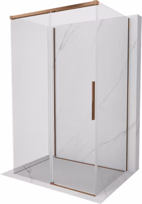 Mexen Rox-3S cabine de douche coulissante à 3 parois 140 x 85 cm, transparent, or rose – 8C2-140-085-60-00-3S