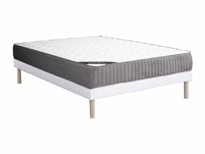 Ensemble 140 x 190 cm sommier tapissier + matelas mousse HR et accueil latex ép.30cm – MALINO de YSMÉE