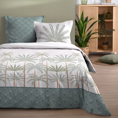 Housse de couette 240×220 MORPHEA + 2 taies coton 57 fils
