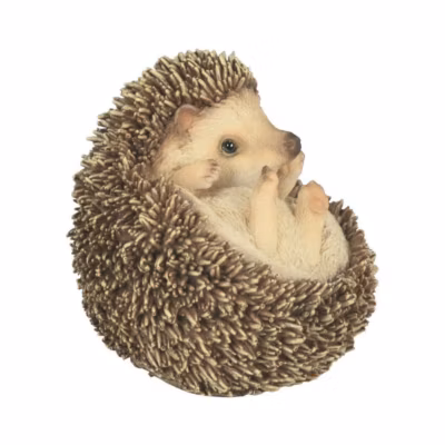 Bébé hérisson en boule en résine
