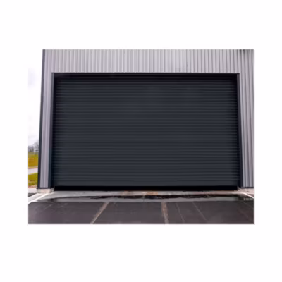 Rideau Métallique Gris RAL7016 Motorisé 380V Lames Pleines 9/10ème L9500 H3500