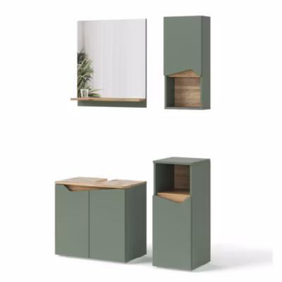Vicco Meubles bain Vert/Artisan 4 Teile