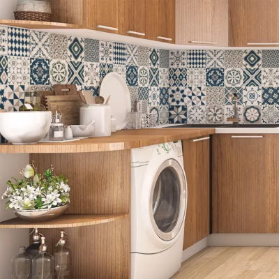 Sticker Mural Carrelage adhésif Cuisine Salle de Bain – 24 STICKERS CARRELAGES AZULEJOS DIAZARIA – 24stickers15x15cm