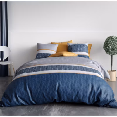 Housse de couette 240×220 ZANTE + 2 taies coton 57 fils