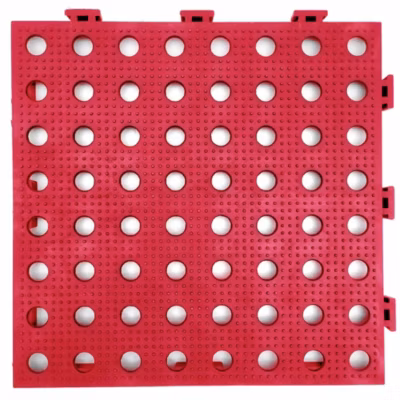 Dalle de sol antidérapante drainante MAXI Rouge (33 x 33 x 2 cm) Ultra résistante : circulation automobile, hôtellerie, industrie