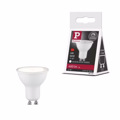 Standard 230 V Réflecteur LED GU10 460lm 7W 4000K gradable Blanc dépoli