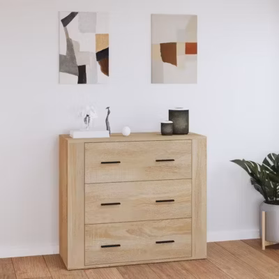 816579 vidaXL Buffet Chêne sonoma 80x33x70 cm Bois d&rsquo;ingénierie