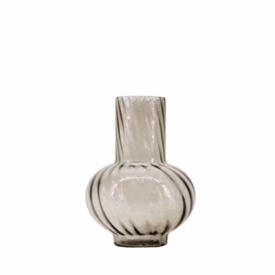 Vase en verre strié, H25cm, Mojo