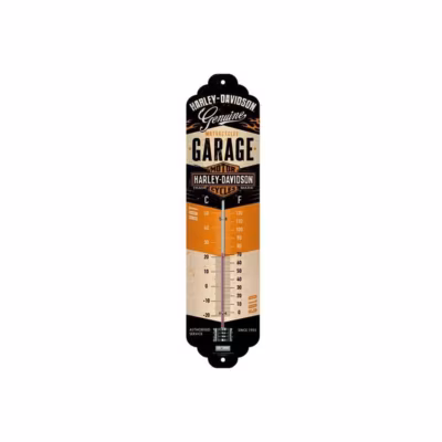 Thermomètre en métal Pub 28×6.5 cm Harley Davidson Garage