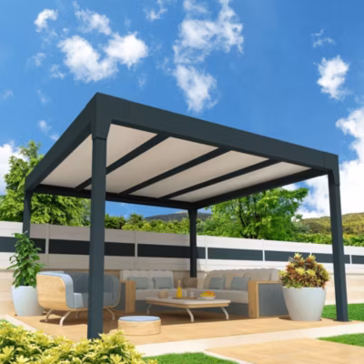 Pergola isotoit MODERN îlot Gris anthracite 6,26×4,50m