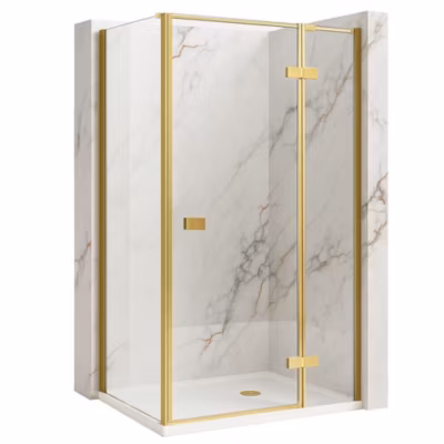 Cabine De Douche Rea Atlas Brush Gold 80X80 Left