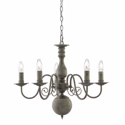 Searchlight Greythorne – Plafonnier à 5 ampoules à bras multiples gris, E14