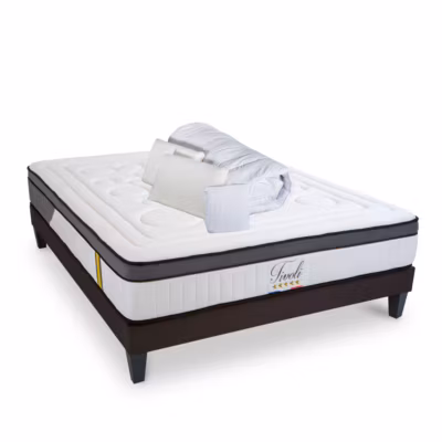 Pack anti punaise Tivoli 90×190 cm Matelas Mousse + Sommier Bois + Accessoires