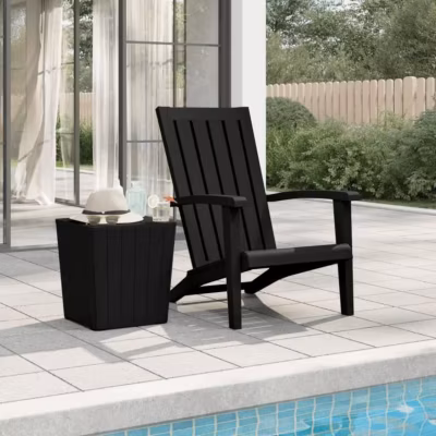 vidaXL Chaise de jardin Adirondack noir polypropylène 364165