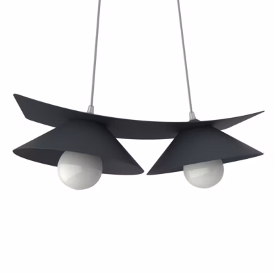 LUMICOM – MILLER Suspension, 2X E27, max 42W, métal, gris anthracite, L.27cm
