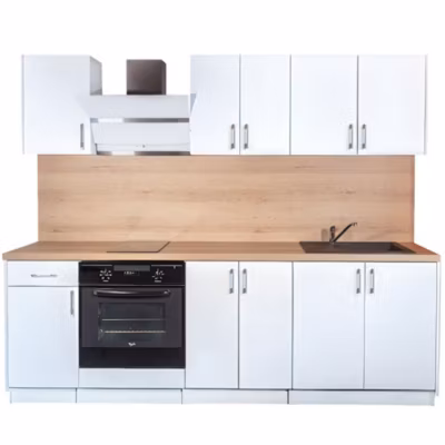 Cuisineandcie – Cuisine complète ECO Blanc Brillant 240 cm