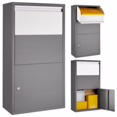 Boîte à colis avec clapet de sécurité antivol 44 x 22 x 82 cm gris anthracite