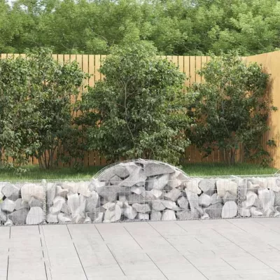 vidaXL Panier de Gabions Arqué Cage à Gabion Mur de Gabion Panier à Pierre Gabion pour Pierre Jardin Patio Extérieur 153482