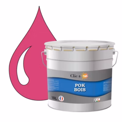 Peinture extérieure bois – Résistante aux intempéries POK BOIS – 10L – RAL 4010 – Télémagenta – Clic & Pok