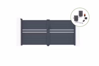 Portail battant 3m CIMONE H.140cm alu + motorisation BUNKER B500