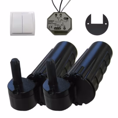 Double motorisation pour volet 1 battant droit SLID&rsquo;UP URANUS filaire – gond 14 mm