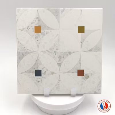 Carrelage sol / mur effet terrazzzo coloré à motif 20×20 cm STRACCIATELLA ZELTEN