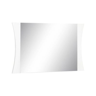 Miroir Diego, Miroir de salle de bain, 100% Made in Italy, 110x2h60 cm, Blanc brillant