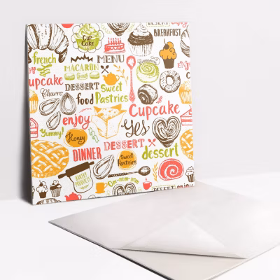 Carreaux vinyle Tulup 30×30 cm Desserts aux bonbons colorés 9 pcs