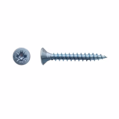 500 Vis Bois Tête Fraisée Pozidriv 4.5 x 25 mm – Zingué blanc – D-Work