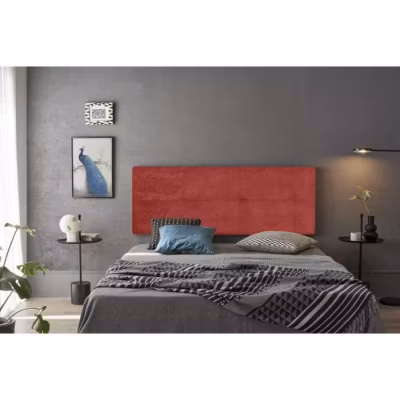 Tête de lit – ECCOX – Cala – Tissu rouge – 130 cm – Rembourrage en mousse HR