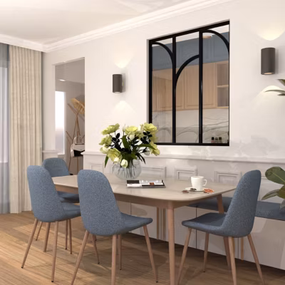 Verrière aluminium 3 vitrages clair, 3 arches décorative – Noir