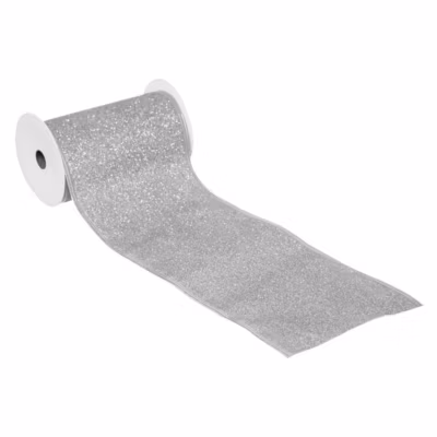 Guirlande de Noël Ruban 12cmx5m argenté – Atmosphera