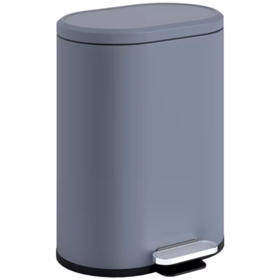 Poubelle à pédale 30L – poubelle de cuisine – poubelle ronde – métal gris