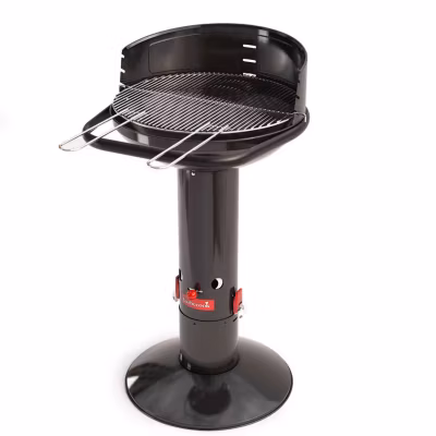 Barbecue charbon horizontal barbecook acier noir 47.5 x 47.5 x 99 cm pied inclus