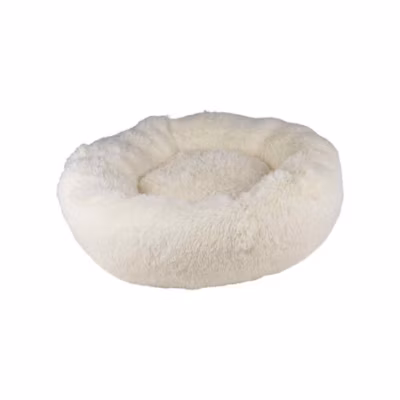 Coussin Fluffy – couchage animaux rond apaisant – Love Story – couchage animaux  Ecru D.75 x H.24 cm
