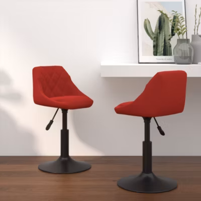 Prolenta Premium –  Chaises pivotantes à manger lot de 2 bordeaux velours