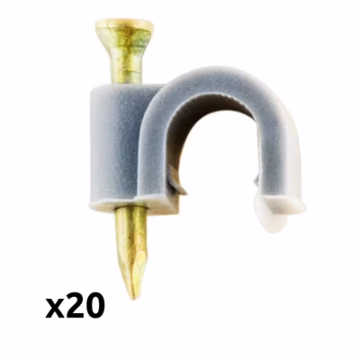 Lot de 20 crochets fixation diamètre 6mm – Gris – Zenitech