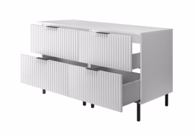 Meuble sous double vasque avec plan sur pieds FLOW blanc 120 cm