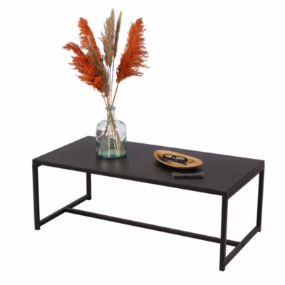 Table basse style industriel collection SOHO Coloris noir, dimensions 100x50x36 cm