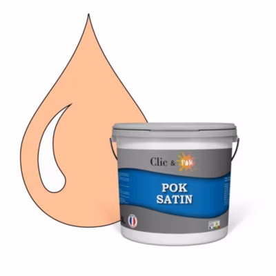 Peinture murs intérieurs satinée- Cuisine & Salle de bain POK SATIN – Saumon clair 50m² – 5L