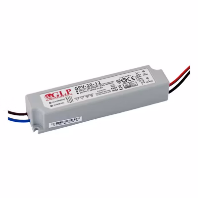 Alimentation LED DC12V 20W 2A étanche IP67 GLP