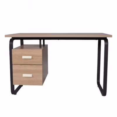 Bureau PEARL 120x60cm / Décor Chêne blanchi et métal noir