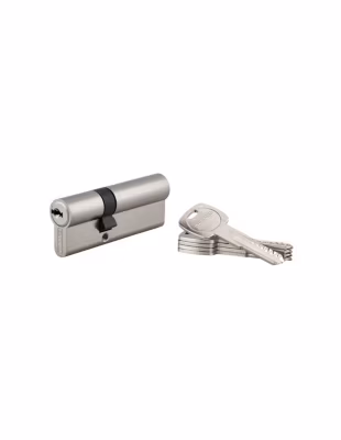 Cylindre de serrure double entrée Trafic 6, 30x50mm, anti-arrachement, anti-perçage, nickel, fonction urgence 5 clés – THIRARD