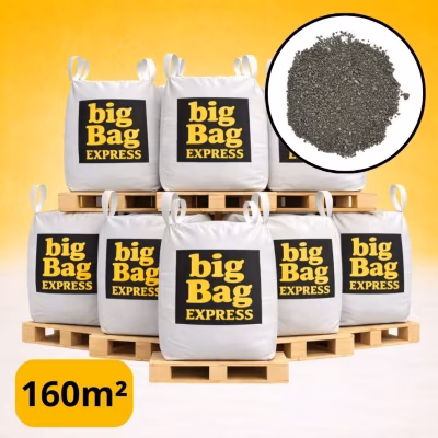PACK 8 X BIG BAG de +/- 1,5T – 160M² Sable Lavé Gris 0/4 mm – Livraison PREMIUM