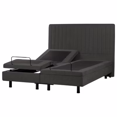 Lit réglable Tissu CASTELLAN 160 x 200 cm Gris foncé